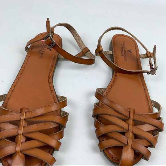 American Eagle Brown Ankle Wrap Sandals size 9 - Picture 6 of 9